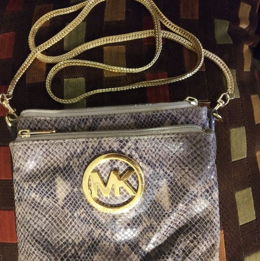Michael Kors snake skin pattern purse
